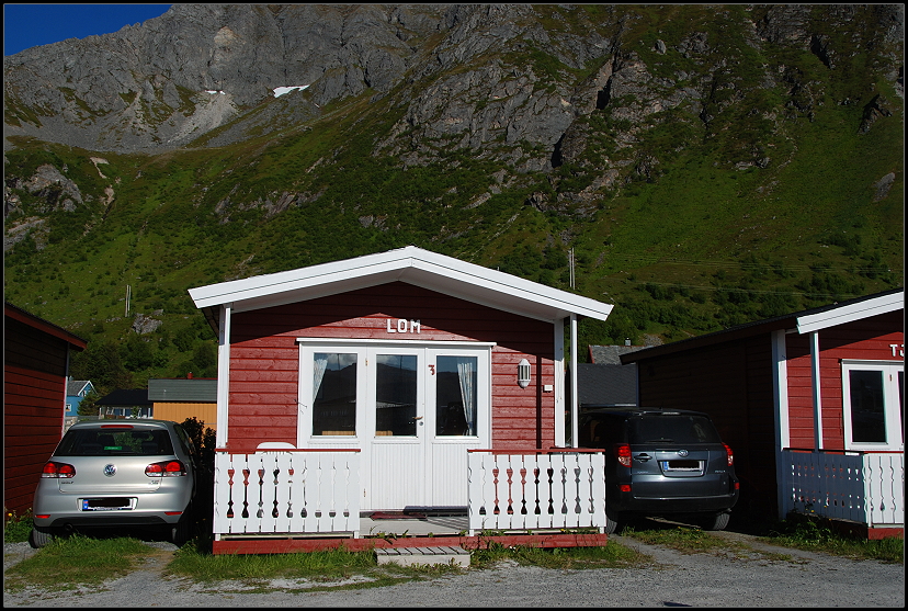 Unsere Htte auf dem Campingplatz in Ramberg Lofoten